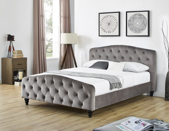 Sandra Double Bed - Grey Sandra Double Bed - Grey