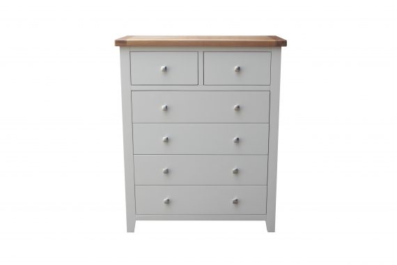 HAMPSHIRE 2 OVER 4 DRAW CHEST - GREY/OAK