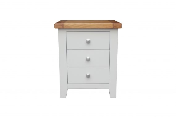 HAMPSHIRE BEDSIDE 3 DRAW - GREY/OAK