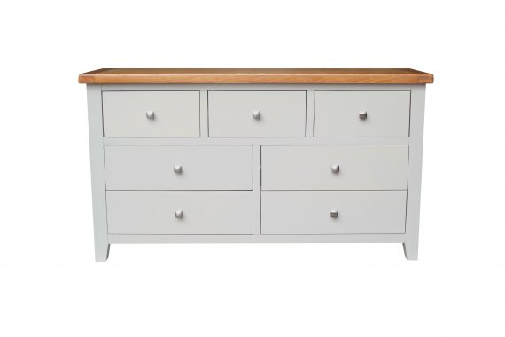 HAMPSHIRE 3 OVER 4 DRAW CHEST - GREY/OAK