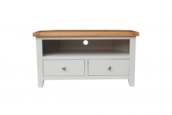 HAMPSHIRE CORNER TV UNIT - GREY/OAK