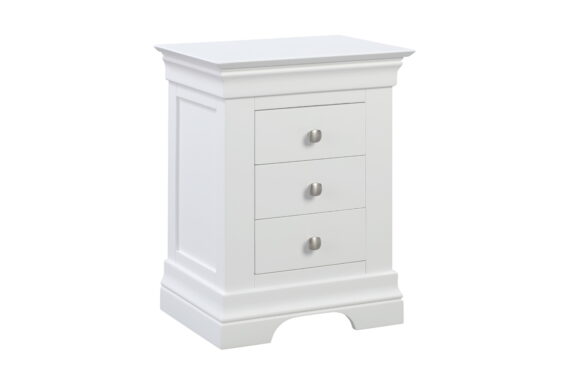 CAMBRIDGE 3 DRAWER BEDSIDE - WHITE